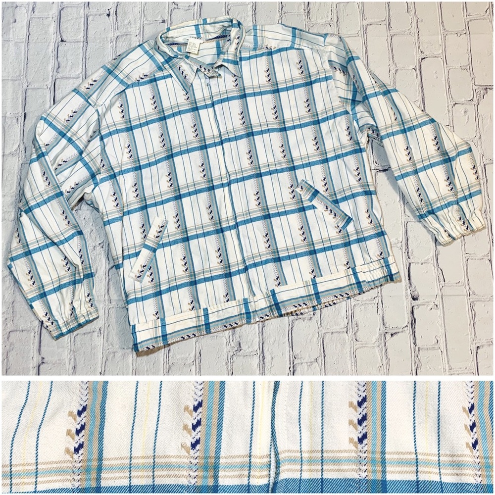 Vintage Southwest Pastel Plaid Zip Up Jacket XL